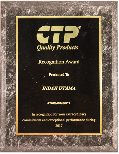 CTP  Quality Produts - Recognition 2017